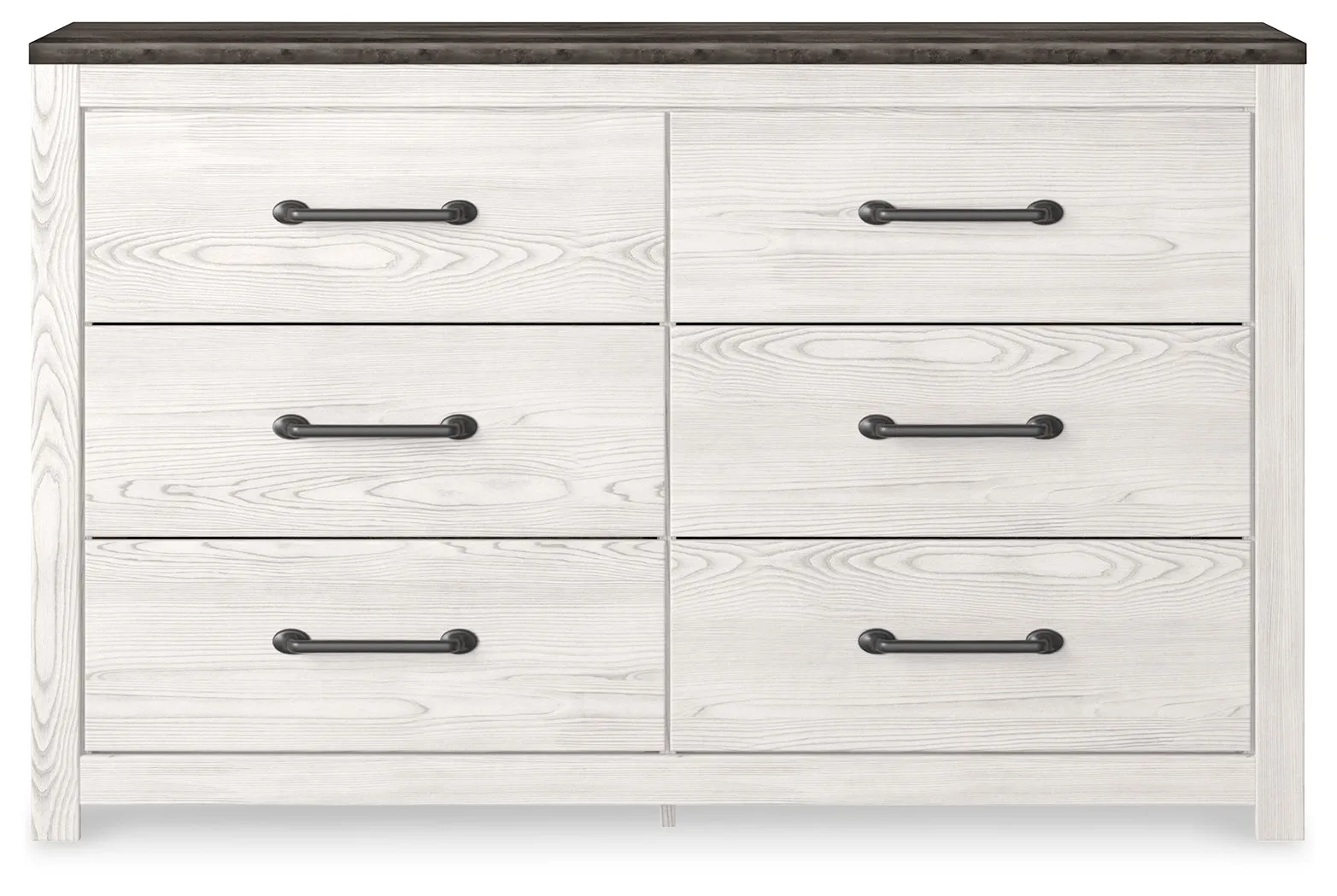 Gerridan Queen Panel Bed with Dresser and 2 Nightstands in White/Gray