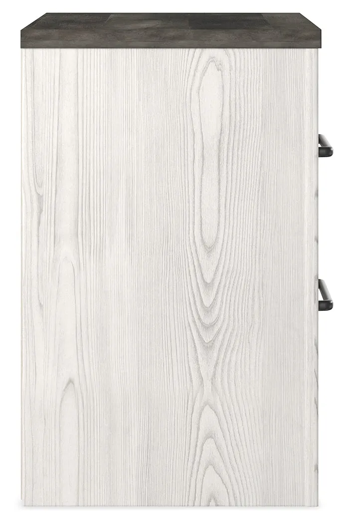 Gerridan Queen Panel Bed with Dresser and 2 Nightstands in White/Gray