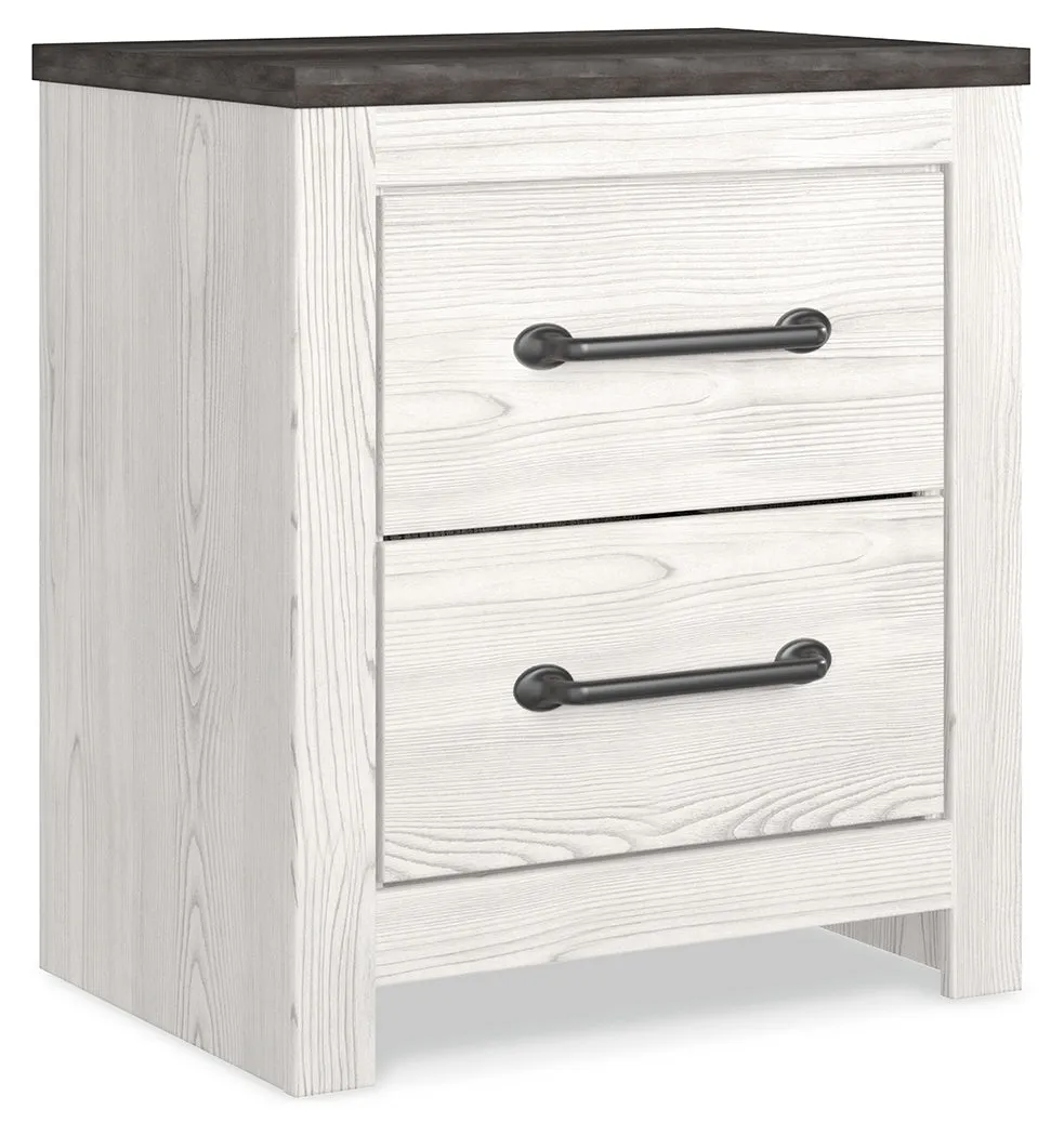Gerridan Queen Panel Bed with Dresser and 2 Nightstands in White/Gray