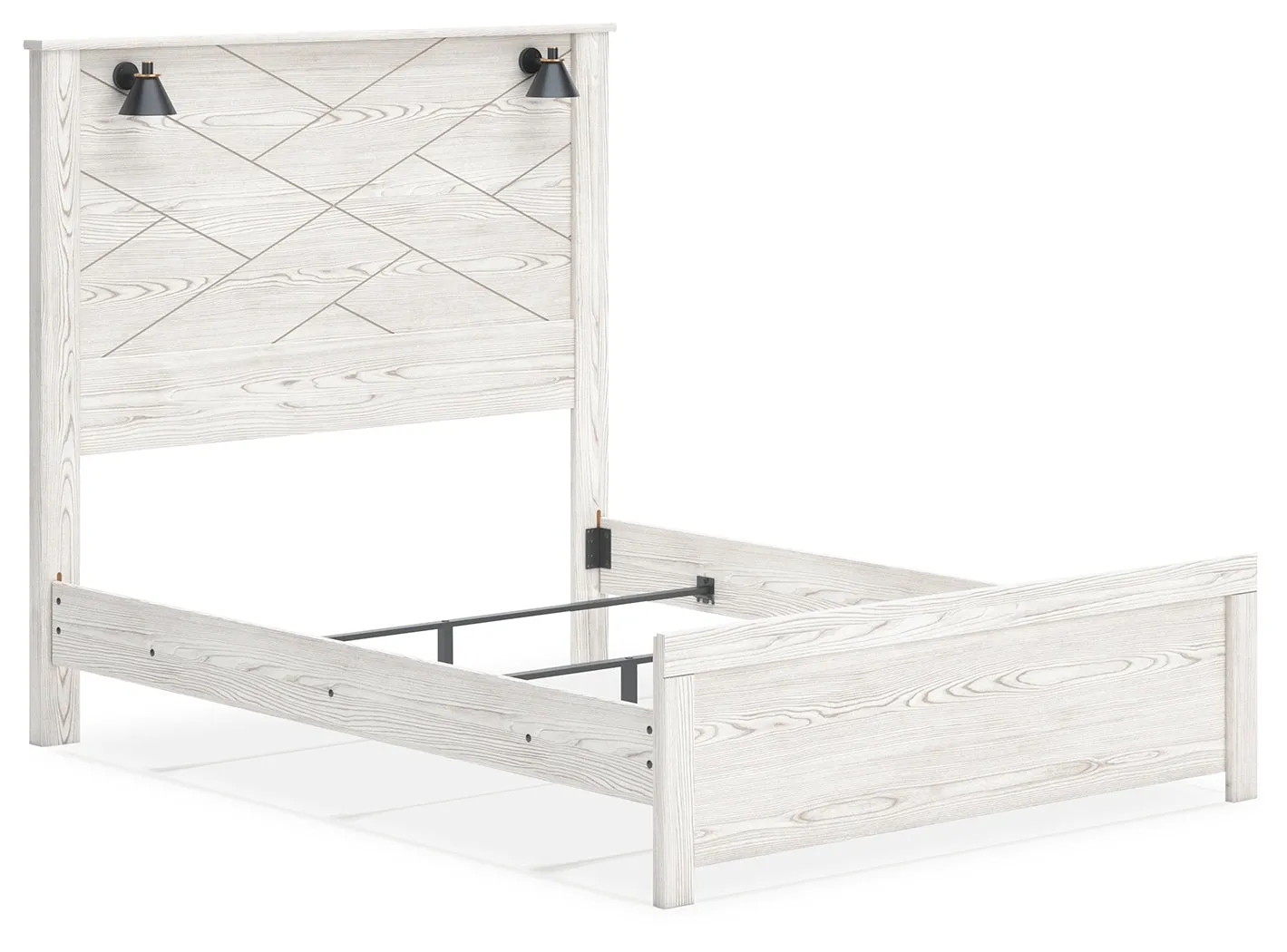 Gerridan Queen Panel Bed with Dresser and 2 Nightstands in White/Gray
