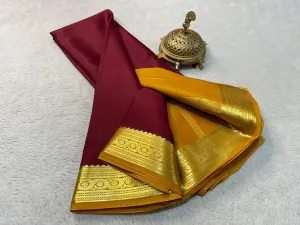 Glamour Perfected: Mysore Silk Saree in Luxurious Zari Work