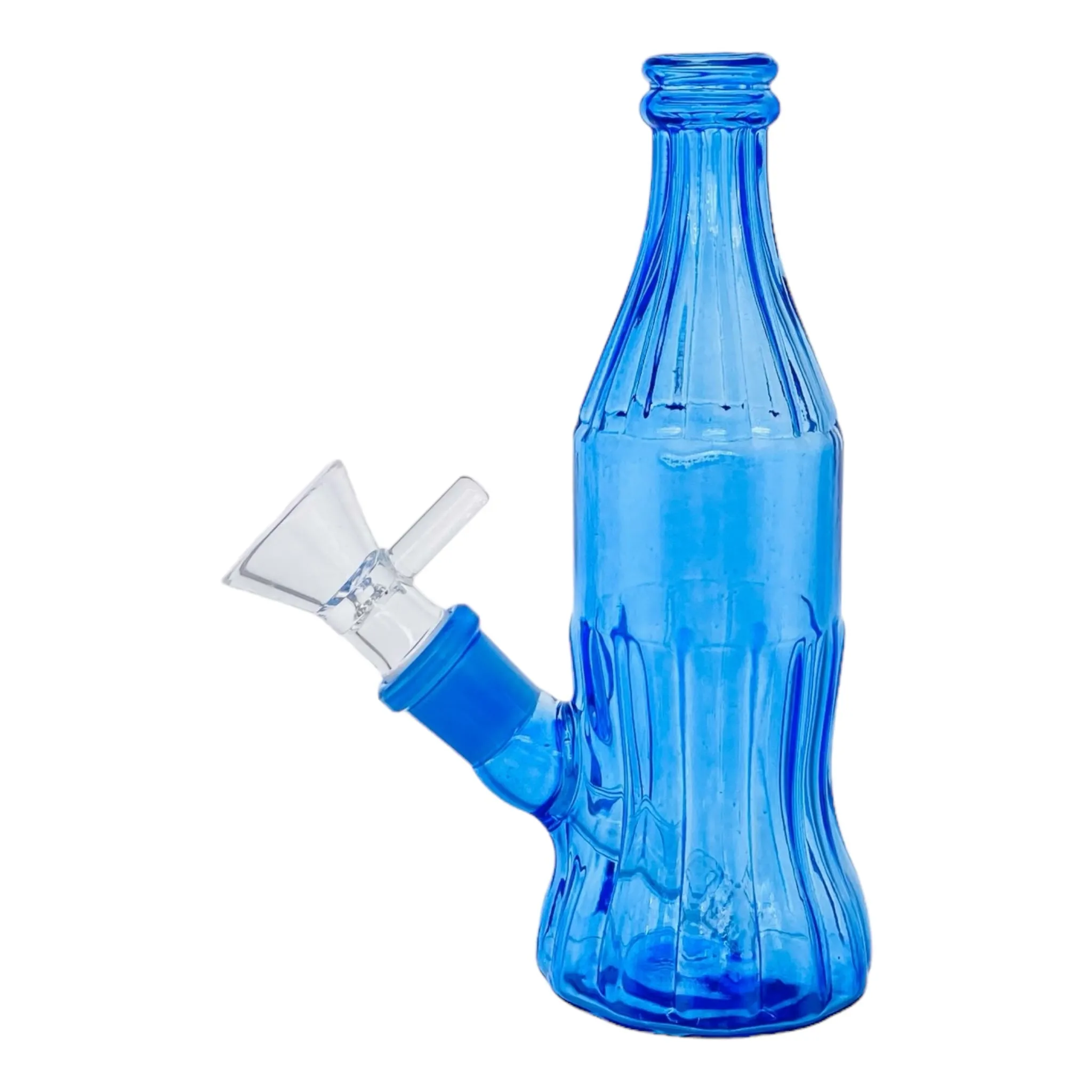 Glass Cola Bottle Bong Blue