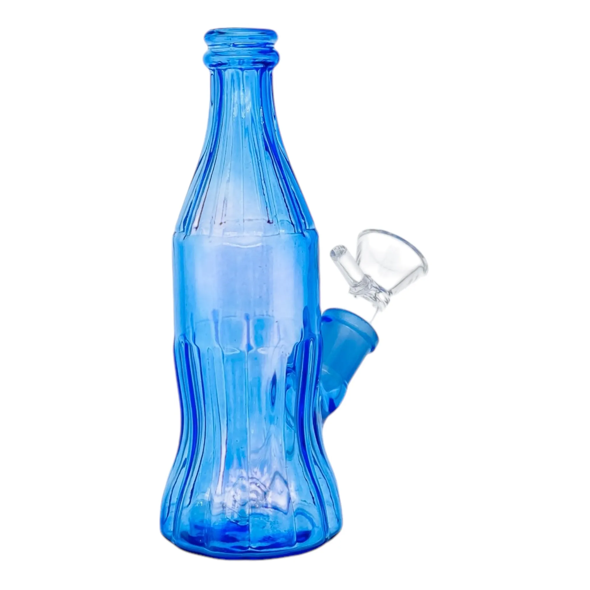 Glass Cola Bottle Bong Blue