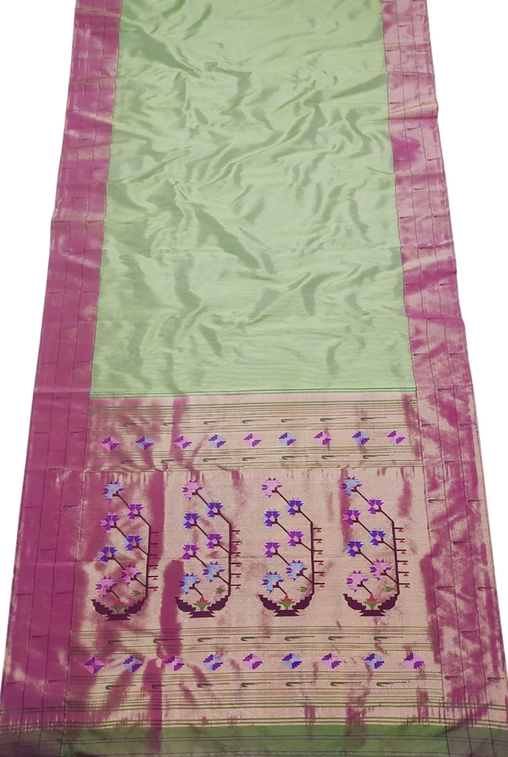 Handloom Paithani Silk Saree with Muniya Border