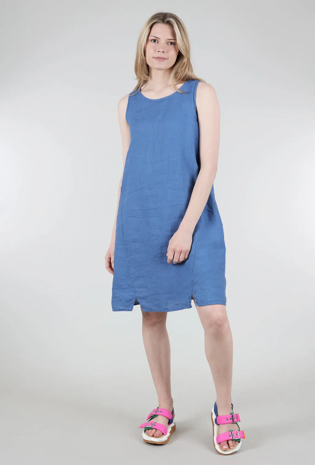 Hanky Linen A-Line Dress, Amalfi