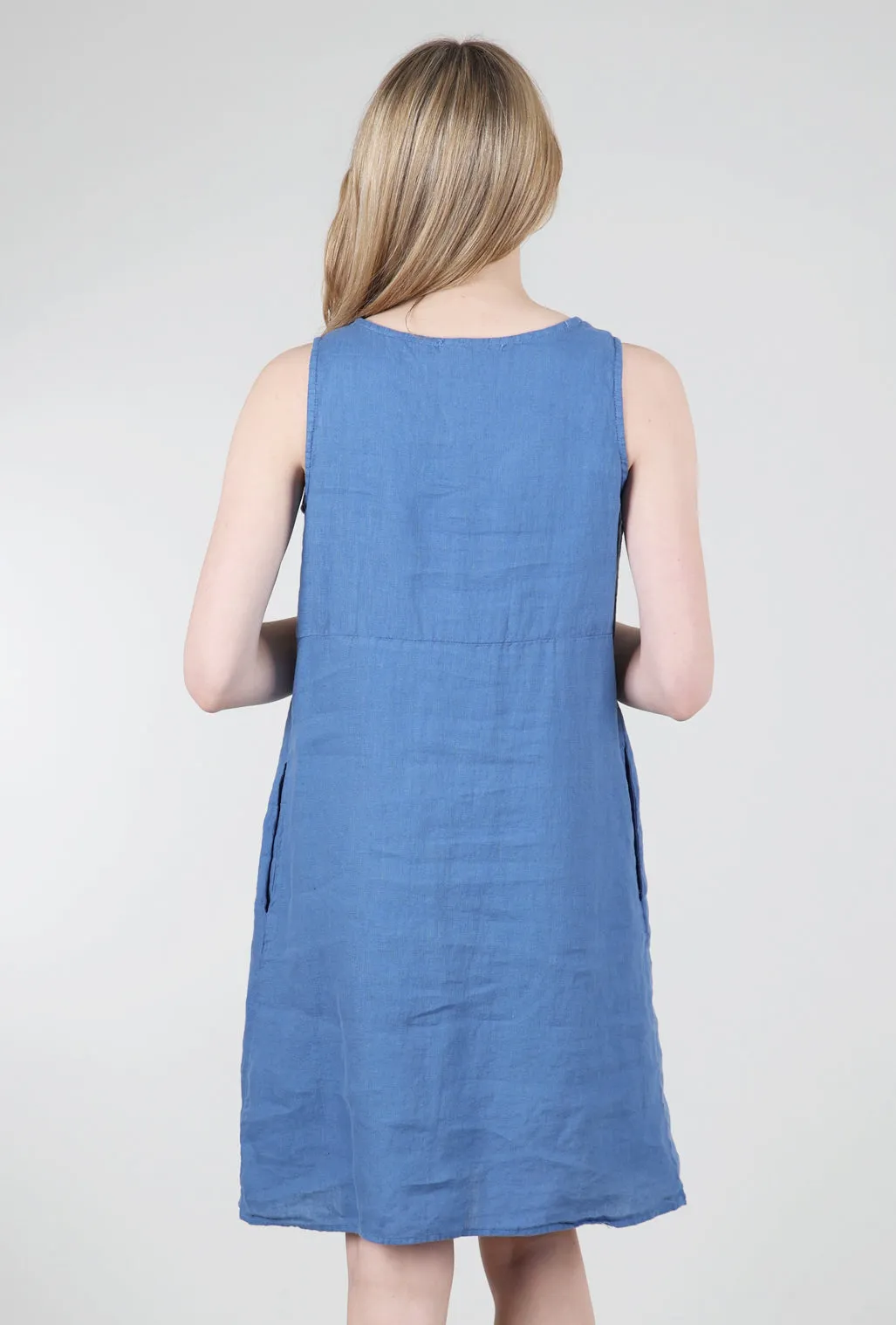 Hanky Linen A-Line Dress, Amalfi