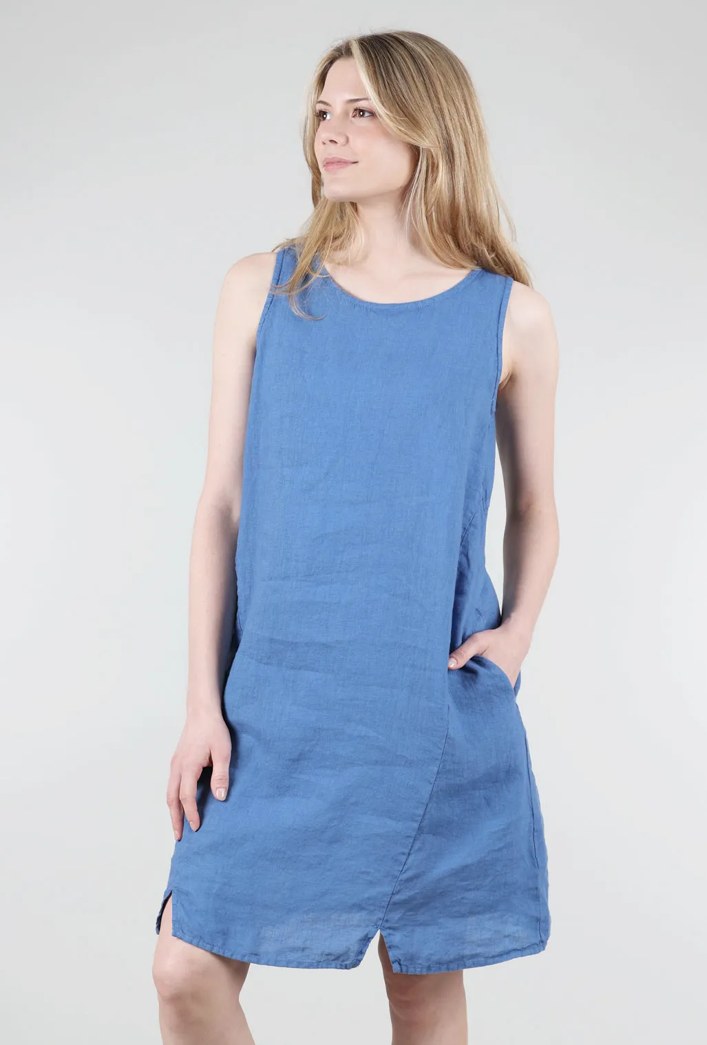 Hanky Linen A-Line Dress, Amalfi