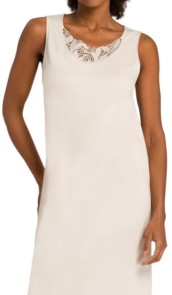 Hanro 100% Cotton Nightgown Sleeveless in Pumice Felice 7978