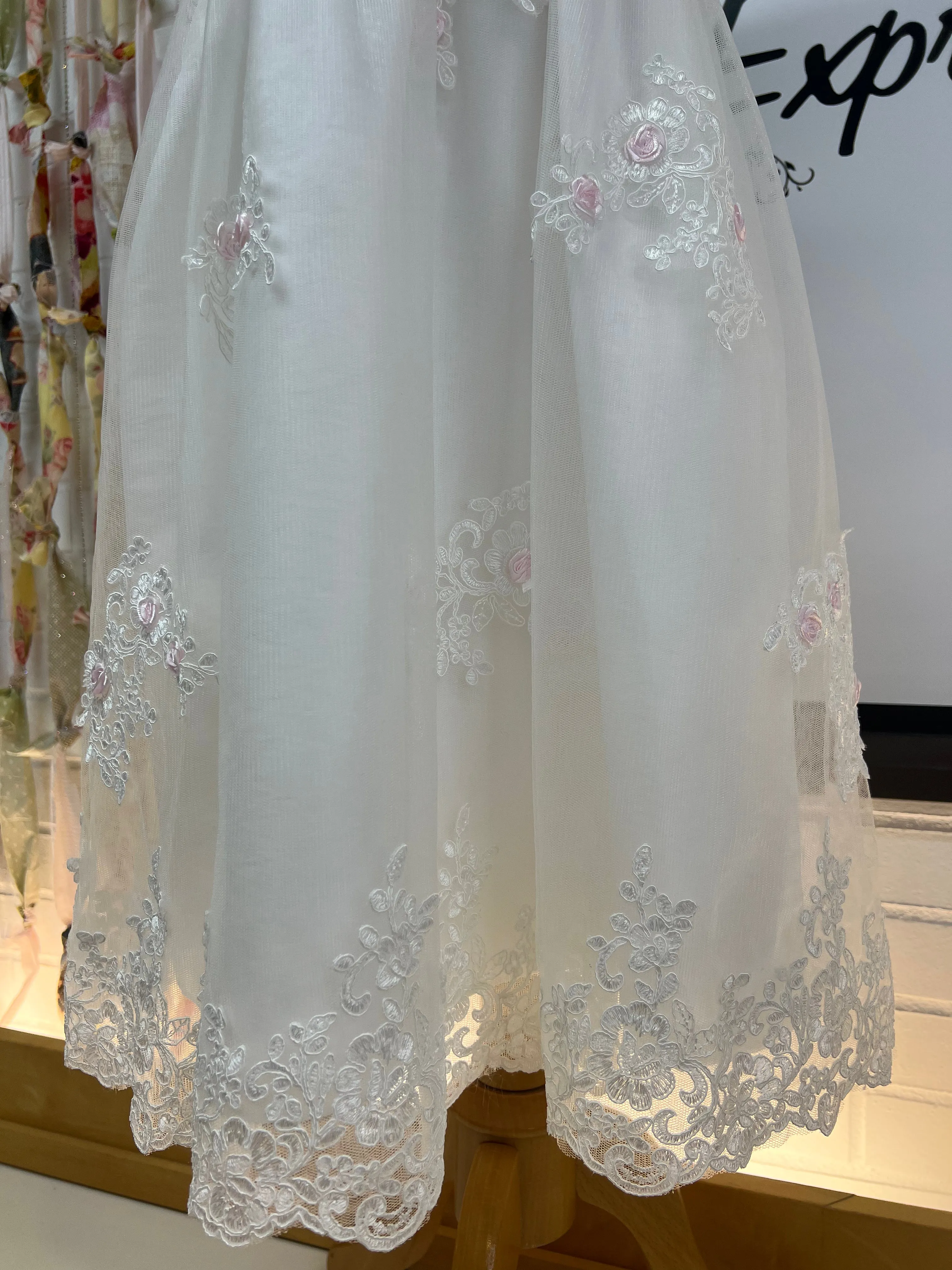 Ivory & Pink scattered flowers dress