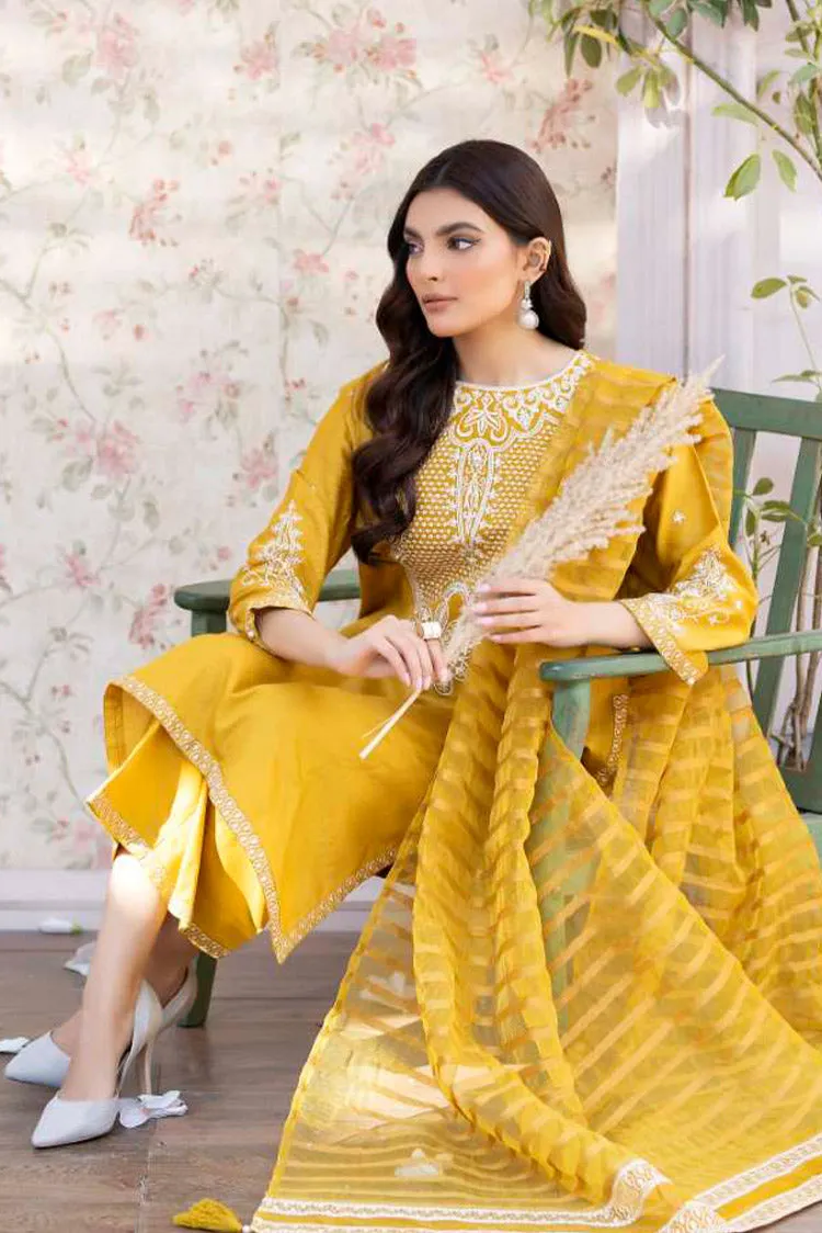 La Rosaa - Spring Summer RTW Collection - Mustard - 3Pc