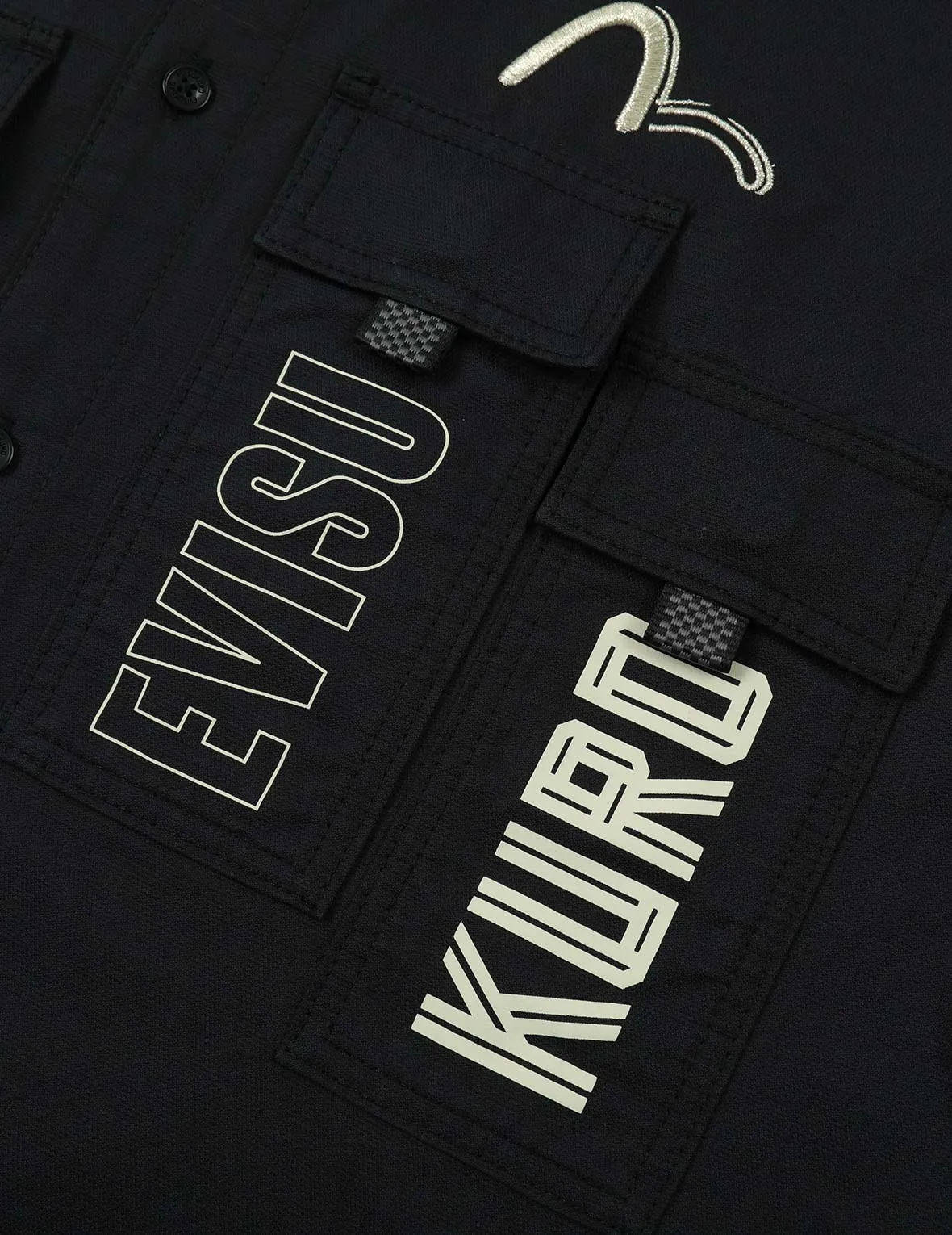 Logo Print Multi Pocket Mock 2-in-1 Shirt