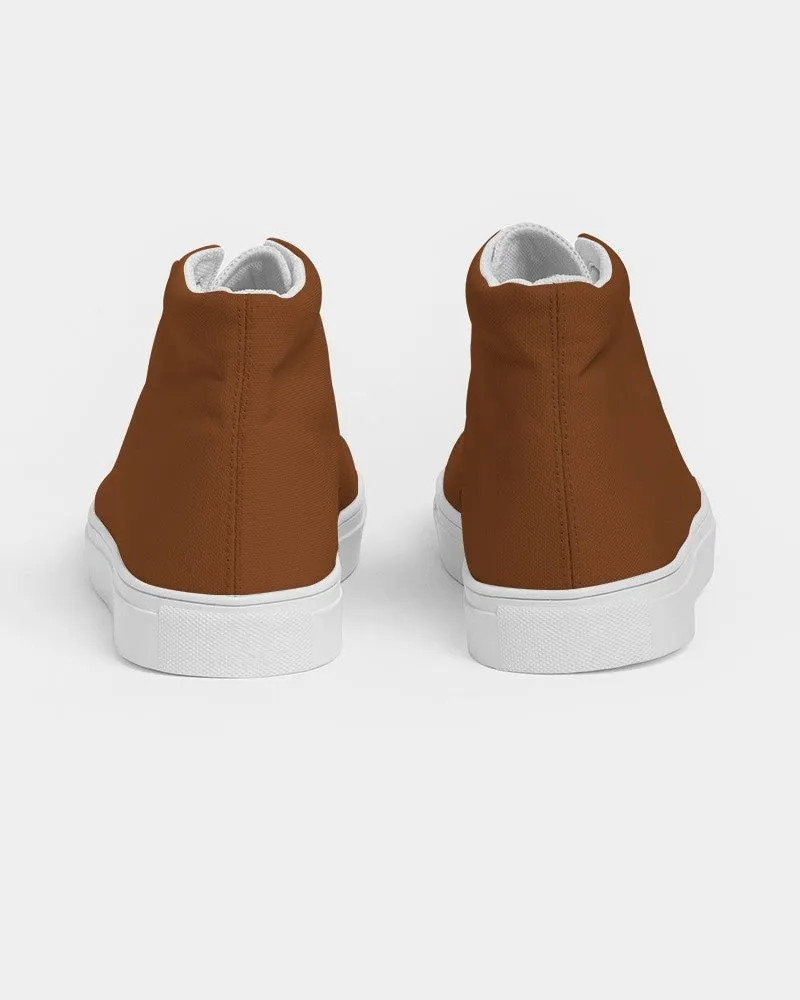 Medium Dark Orange Women's High-top Canvas Sneakers | Women's | Medium Dark Pure Orange | C0M75Y100K60