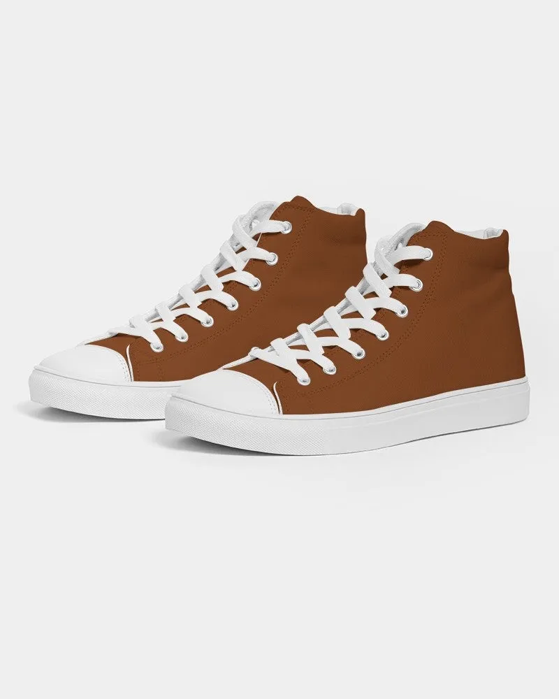 Medium Dark Orange Women's High-top Canvas Sneakers | Women's | Medium Dark Pure Orange | C0M75Y100K60