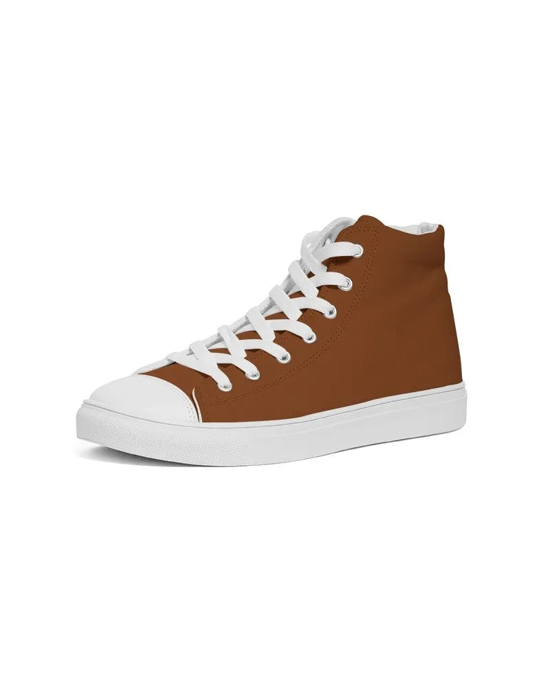 Medium Dark Orange Women's High-top Canvas Sneakers | Women's | Medium Dark Pure Orange | C0M75Y100K60
