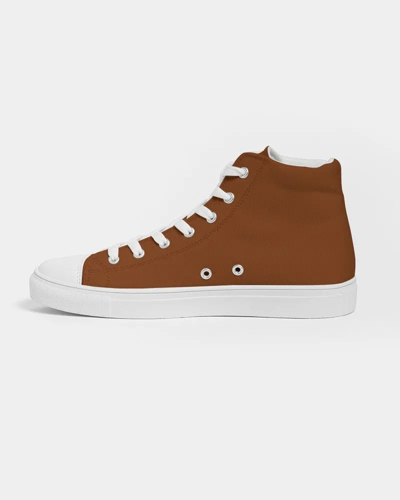 Medium Dark Orange Women's High-top Canvas Sneakers | Women's | Medium Dark Pure Orange | C0M75Y100K60