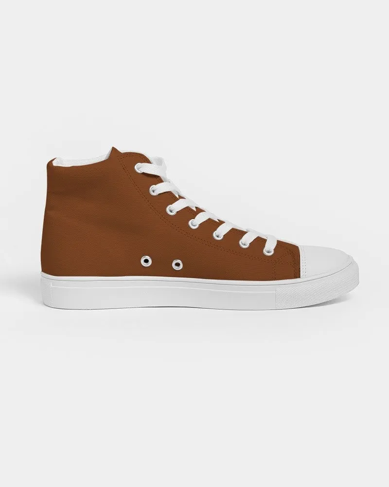 Medium Dark Orange Women's High-top Canvas Sneakers | Women's | Medium Dark Pure Orange | C0M75Y100K60