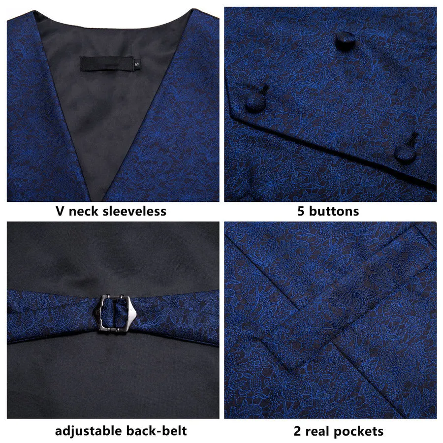 Midnight Bloom Floral Silk Vest Set