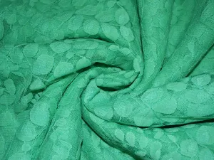 Mint Green Laser Embroidered Cotton Net Fabric