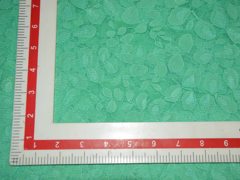 Mint Green Laser Embroidered Cotton Net Fabric