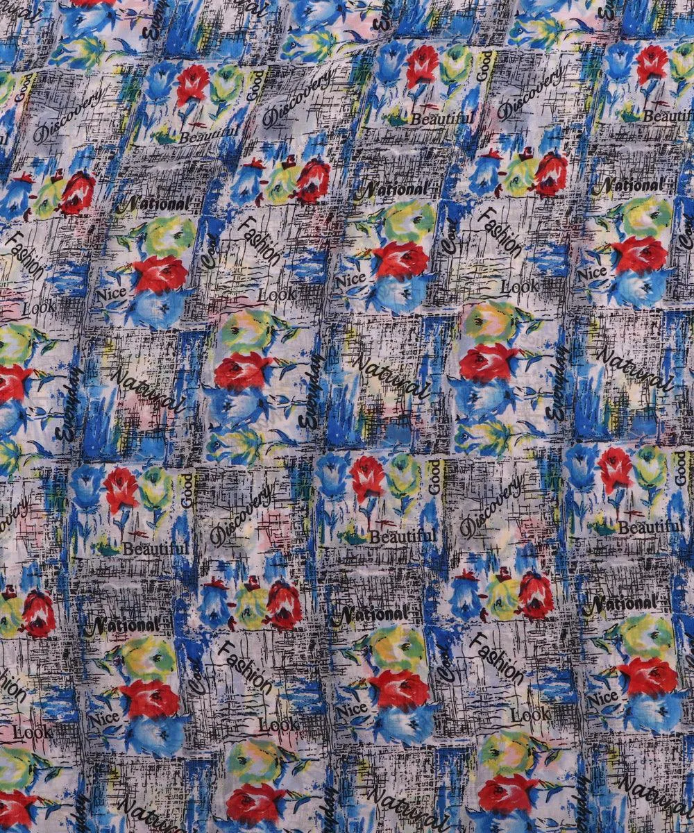 Multi Floral Print Georgette Fabric