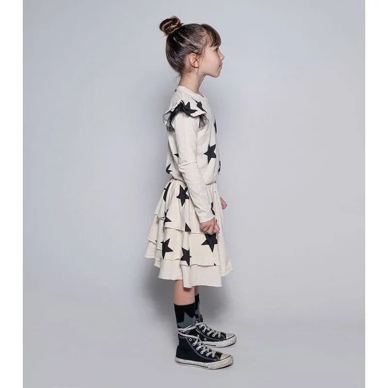 NUNUNU Star Multi Layered Dress White
