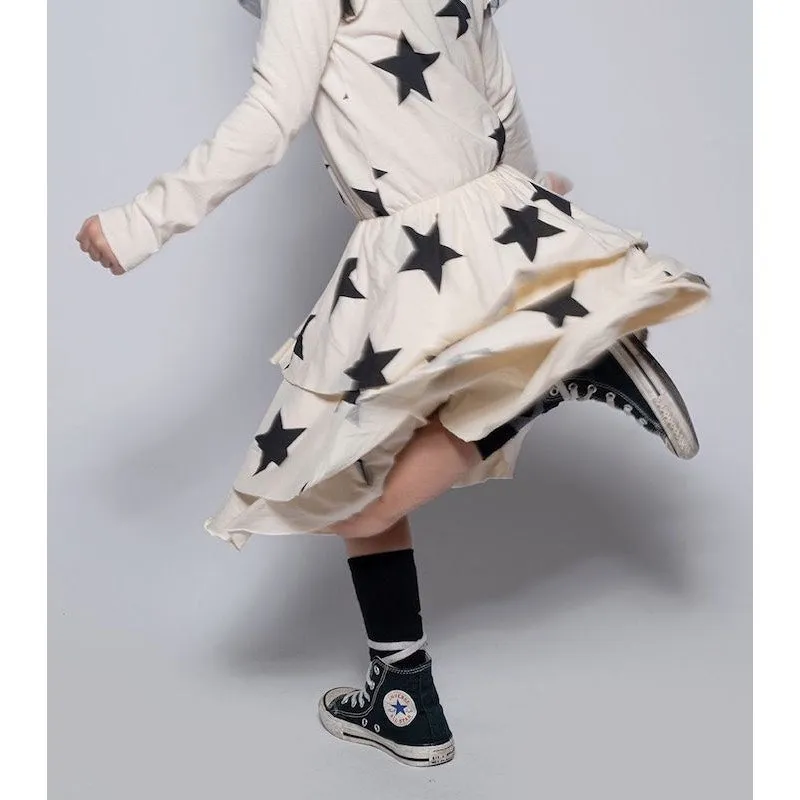 NUNUNU Star Multi Layered Dress White