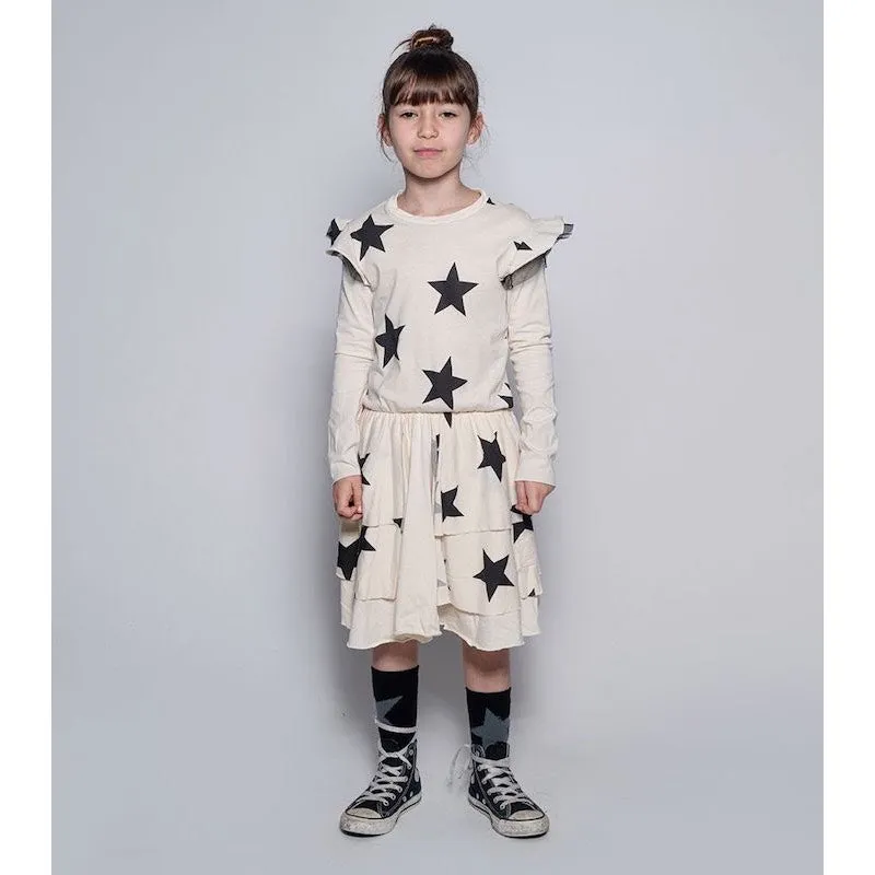 NUNUNU Star Multi Layered Dress White