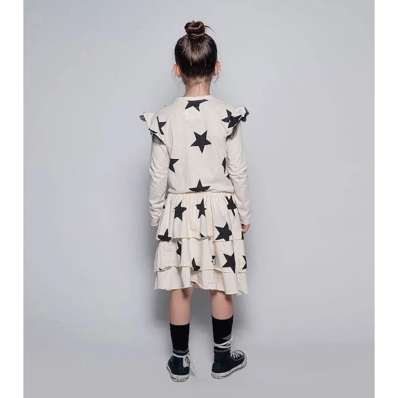 NUNUNU Star Multi Layered Dress White