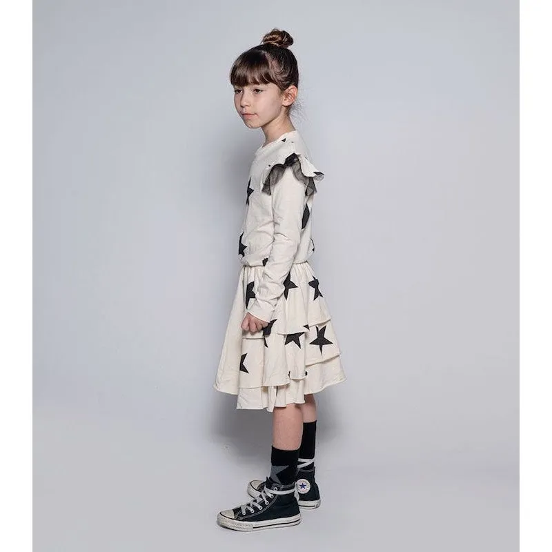 NUNUNU Star Multi Layered Dress White