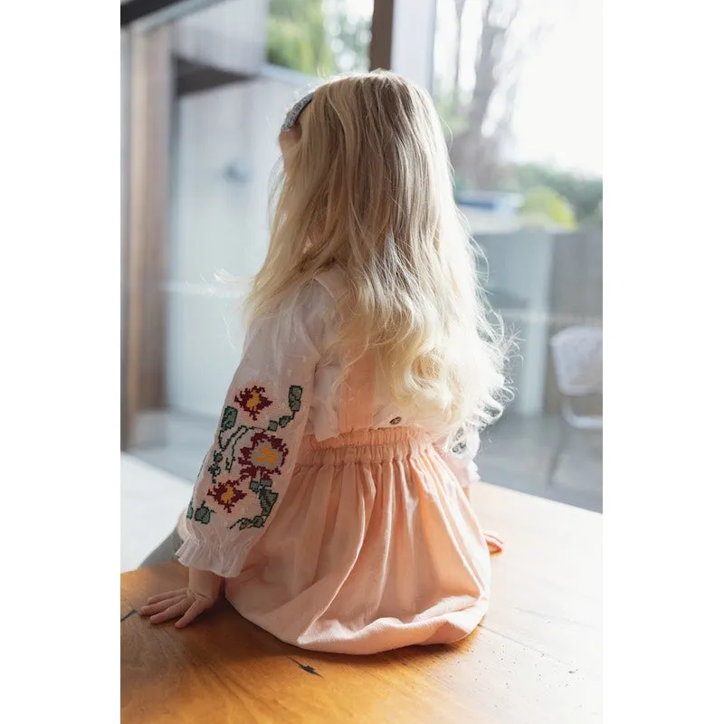 Peggy Zen pinafore in pale pink