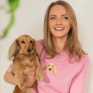 Personalized Embroidered Pet Portrait T-Shirt Gift For Pet Lovers