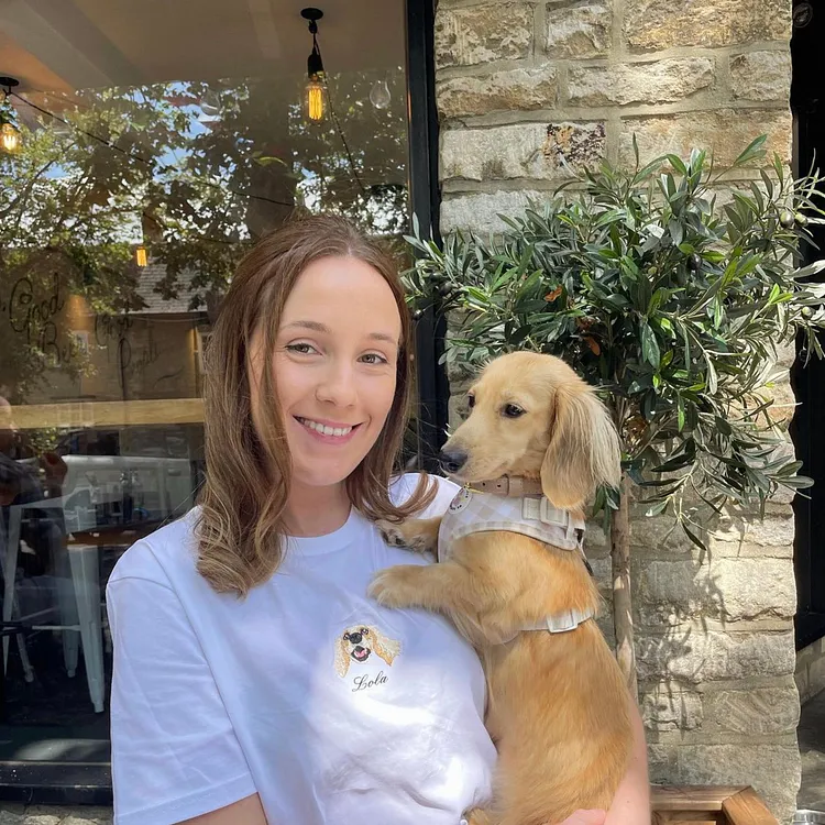 Personalized Embroidered Pet Portrait T-Shirt Gift For Pet Lovers