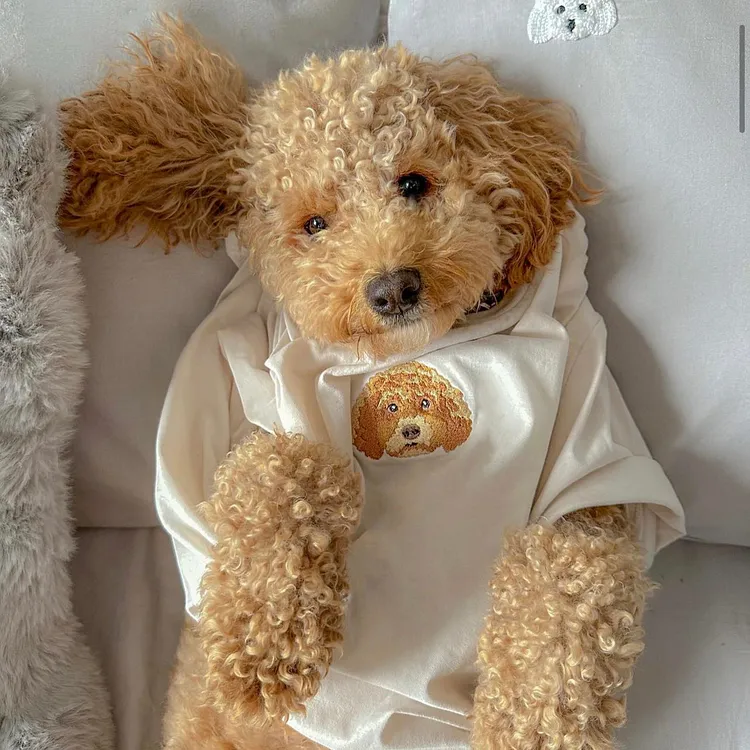 Personalized Embroidered Pet Portrait T-Shirt Gift For Pet Lovers
