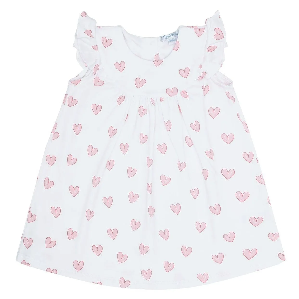 Pink Heart Print Scoop Neck Dress