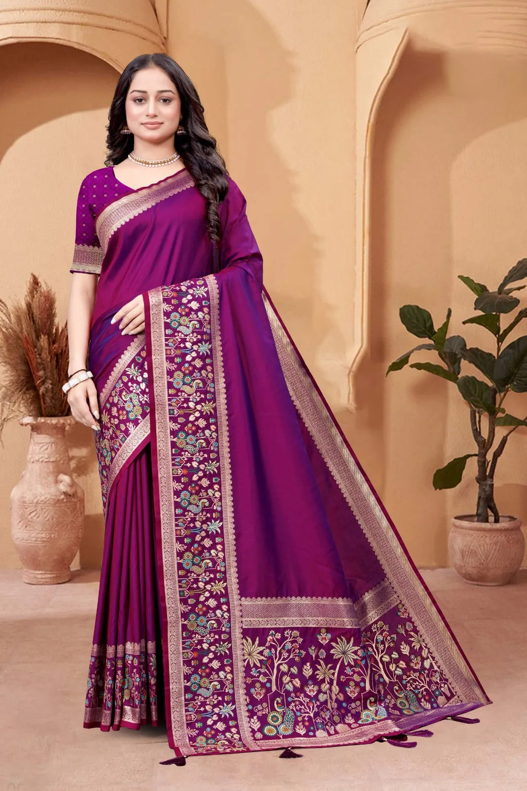Premium Lilac Soft Silk Saree