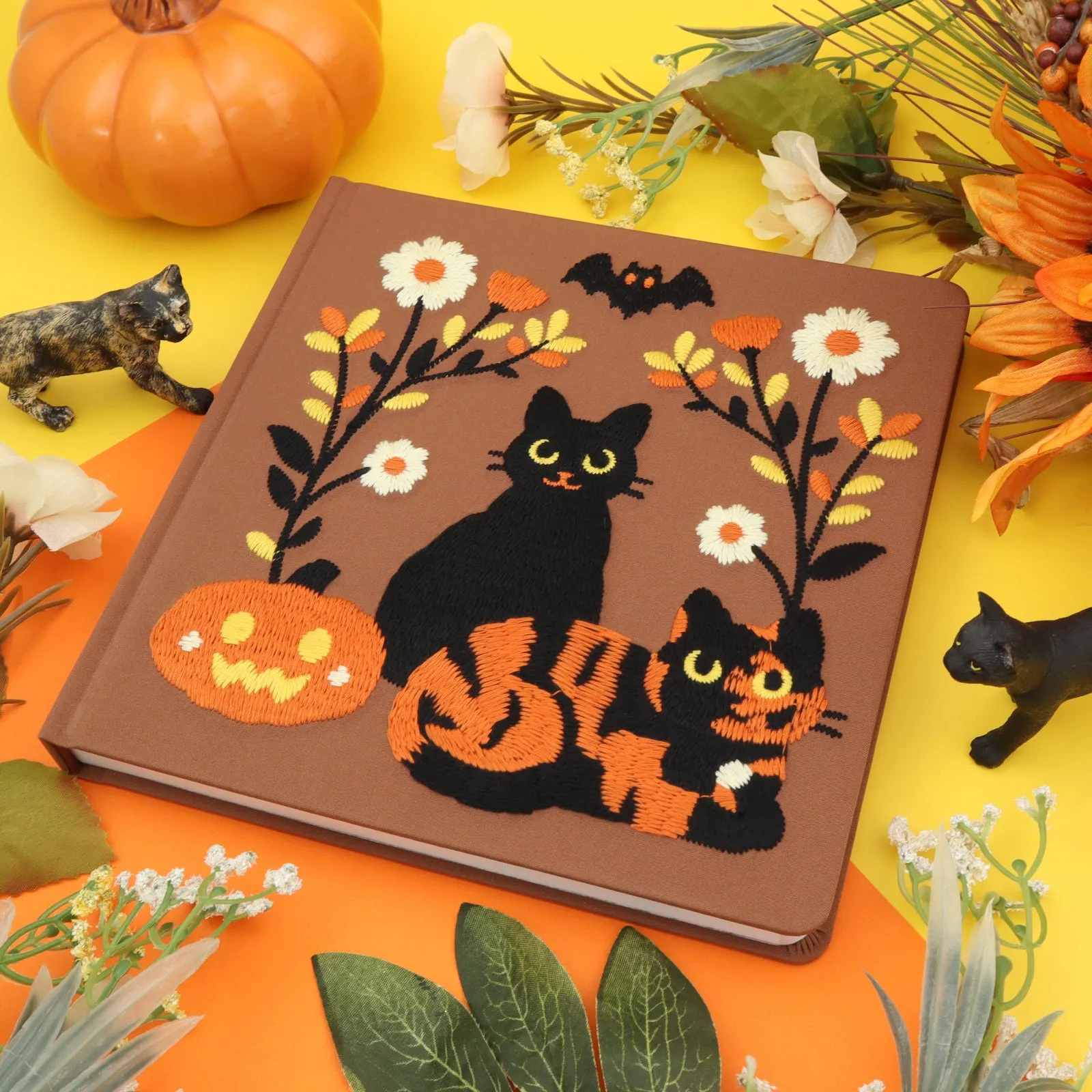 "Halloween Cats" Embroidered Sketchbook