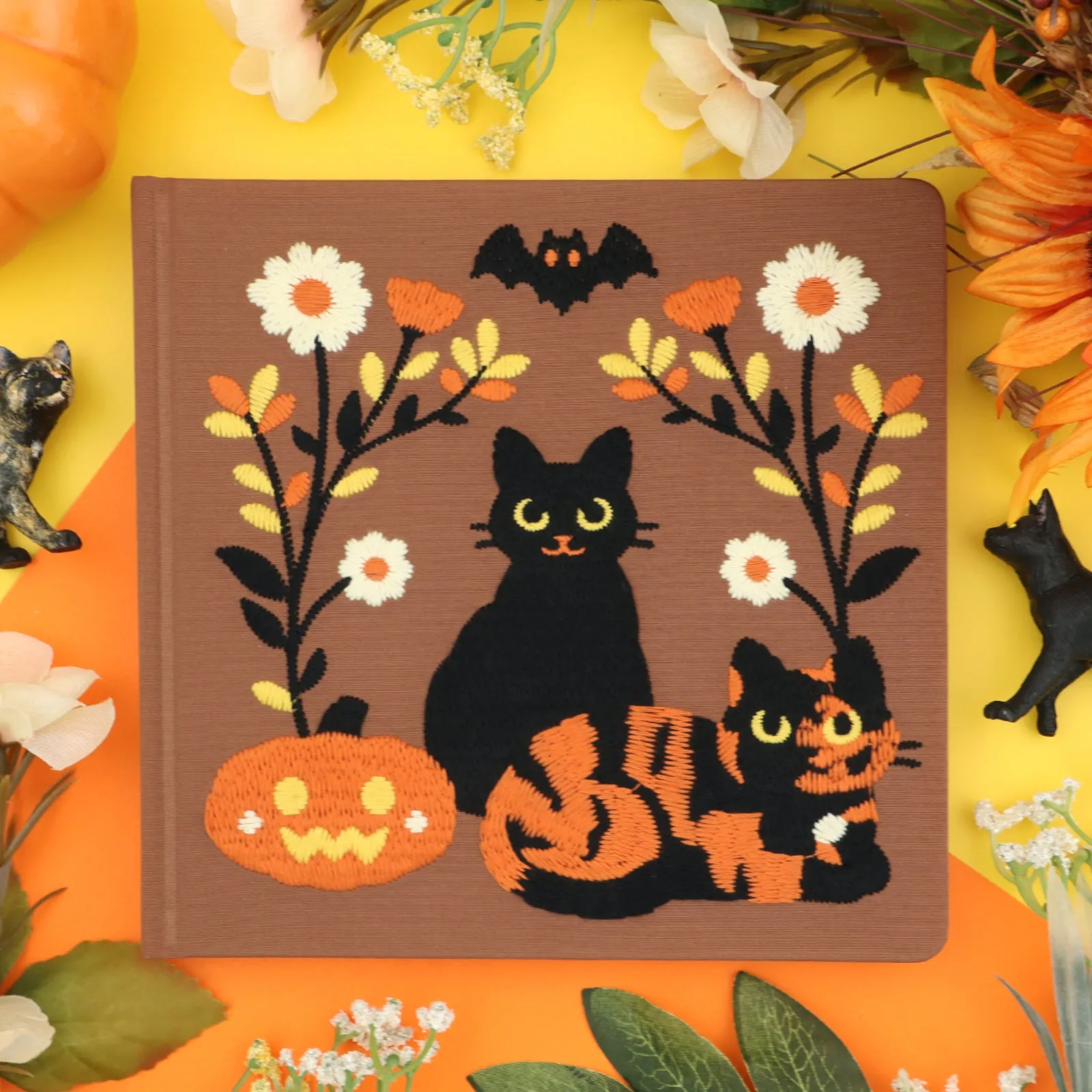 "Halloween Cats" Embroidered Sketchbook