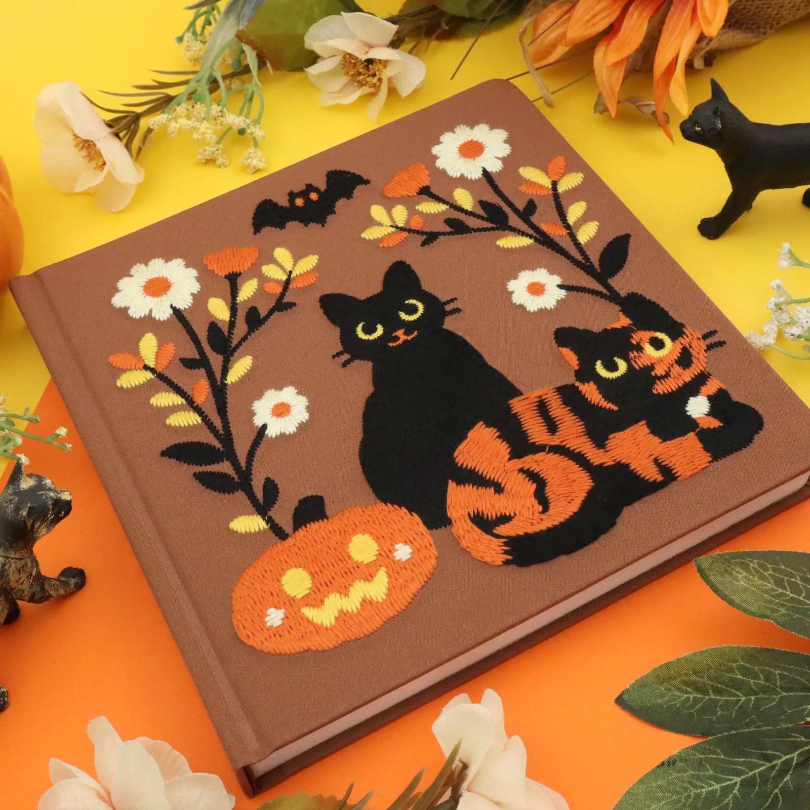 "Halloween Cats" Embroidered Sketchbook