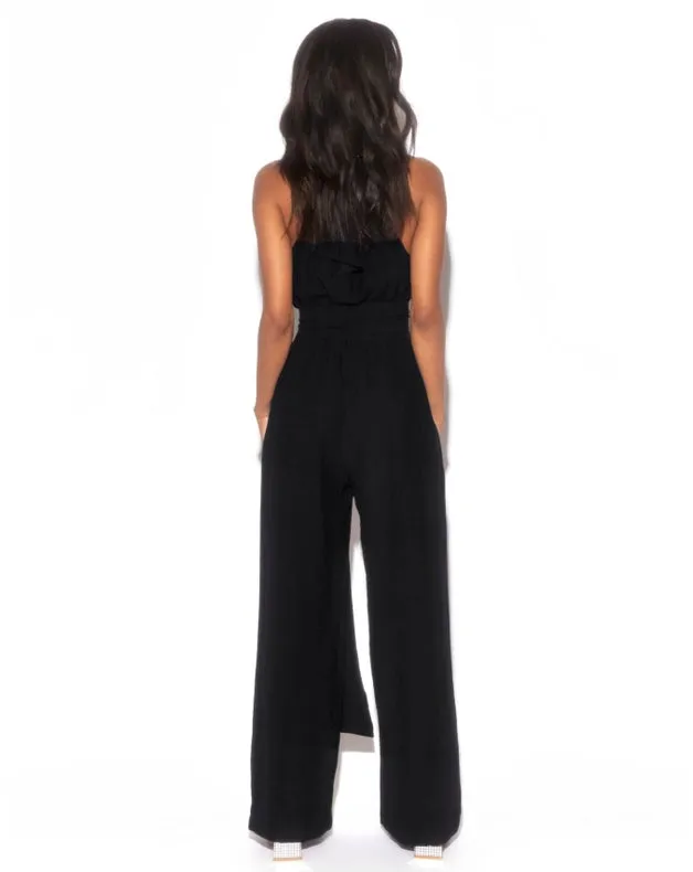 Rayon Halter Neck Disco Jumpsuit