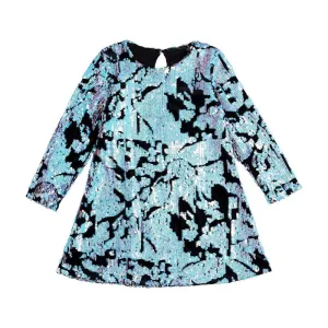 Rock Your Kid Blue Sequin Shift Dress