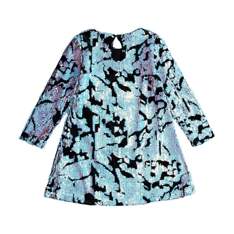 Rock Your Kid Blue Sequin Shift Dress