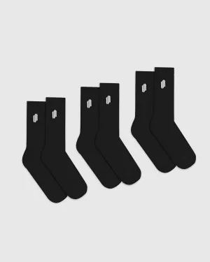 RT2:103 Crew Sock - 3 Pack - Black