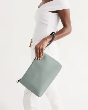 Shaded Pale Green Gray Zip Pouch | C10M0Y10K30