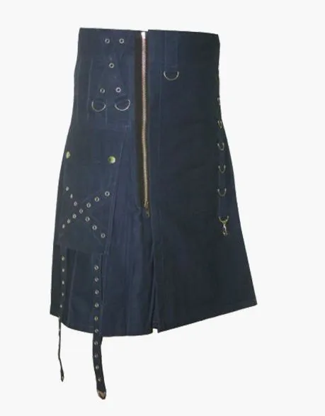 SIDE ZIPPER MODERN NAVY BLUE UTILITY KILT