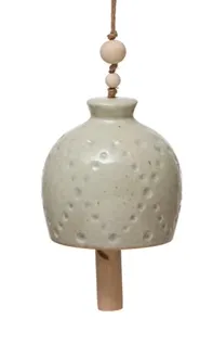 Stoneware Bell with Beads, Four Styles