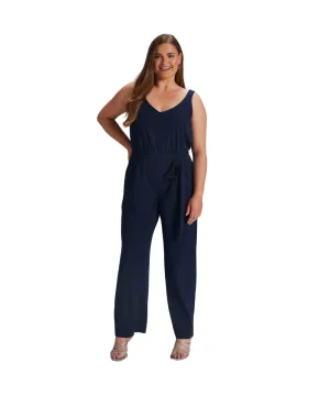 SWING STRETCH CREPE JUMPSUIT IN BLUE