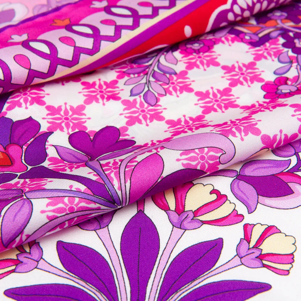 Tauromerion Pink Silk Twill Scarf and Ring
