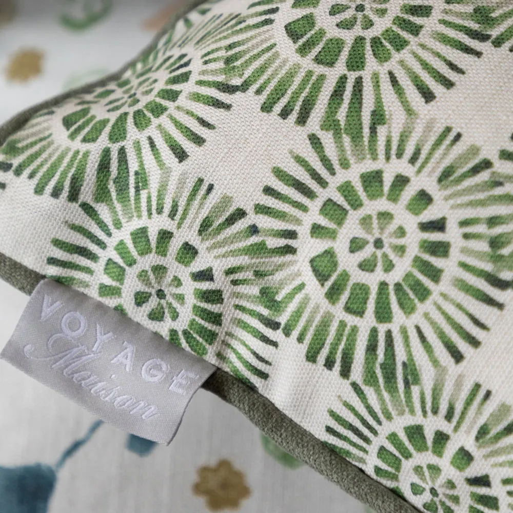 Vali Printed Piped Cushion Sage