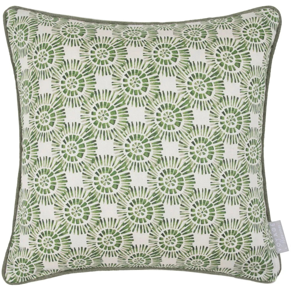 Vali Printed Piped Cushion Sage