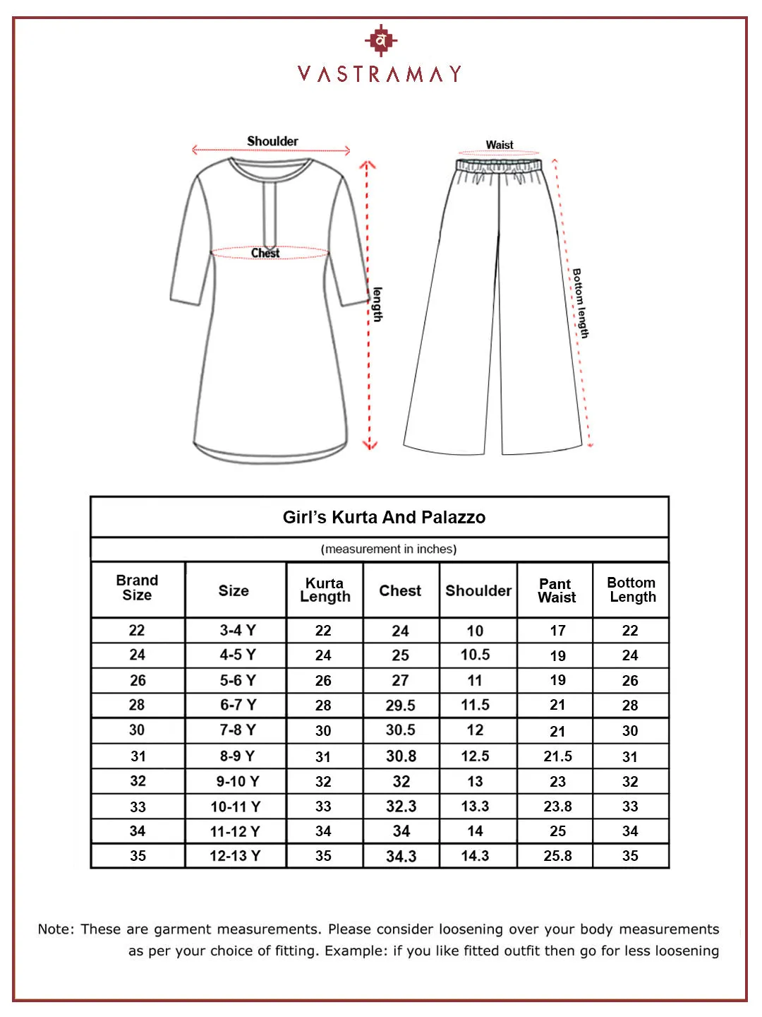 VASTRAMAY Girls' Mustard Kurta Palazzo Set With Potli